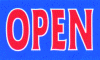 Open Red/Blue Vinyl Banner
