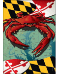 Maryland Flag with Red Crab Banner
