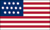 13 star Shaw (white 1st stripe) U.S. flag