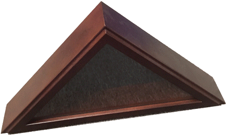 Wood Triangle Flag Case with Cherry Finish for 3x5' flag