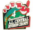 [1998 American League Central Champs Indians Pin]