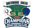 Baltimore Colts 50th Anniversary of Greatest Game Ever Played pin