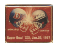 Super Bowl 21 Dueling Helmets Stamp Pin