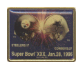 Super Bowl 30 Dueling Helmets Stamp Pin