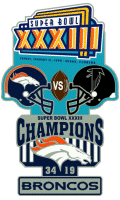 Super Bowl 33 XL Champion Broncos Trophy Pin