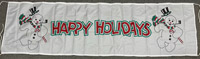 Happy Holidays Snowmen Vinyl Banner 3x10ft 